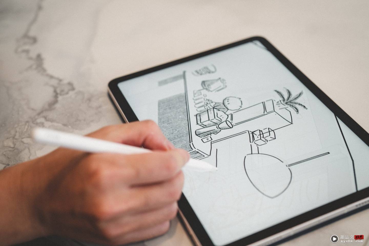 用 iPad Air 和 Apple Pencil 勾勒出咖啡厅的模样！听插画家 Ker Ker 分享奇妙的透视创作旅程 数码科技 图4张